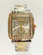 Fancy Square Face Geneva Cuff Watch with Gemstones!