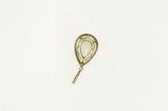 10K Yellow Gold Faceted Pear Prasiolite Diamond Halo Pendant