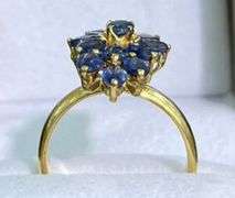 14KT SOLID YELLOW GOLD & 5.0 CARAT NATURAL BLUE SAPPHIRE COCKTAIL RING