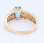 Fantastic Yellow Gold Blue Topaz and Sapphire Ring