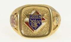 10K Yellow Gold Knights of Columbus Enamel Men's Signet Ring