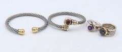 Lot of 925 Sterling Silver Jewelry with Yellow Gold accent