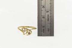 10K Yellow Gold Diamond Garnet Heart Vintage Love Romantic Ring
