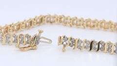Gorgeous Yellow Gold 0.50ctw Diamond S Link Tennis Bracelet