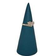 14K Gold Heart-Love Ring With Cubic Zirconia stones