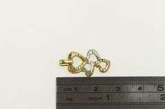 10K Yellow Gold Tri Tone Diamond Cut Heart Love Symbol Pendant