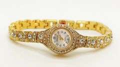 Ladies Geneva & Gemstone Watch, 18kt Yellow Gold Plated