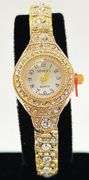 Ladies Geneva & Gemstone Watch, 18kt Yellow Gold Plated