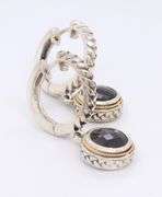 Effy 18kt White Gold Garnet Dangle Earrings