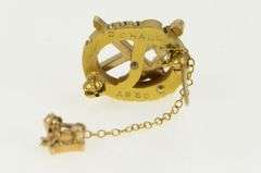 14K Yellow Gold Victorian Crossed Sword Seed Pearl Pin/Brooch