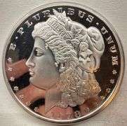 1879 Morgan Dollar One Pound Copper Silver Plated Coin
