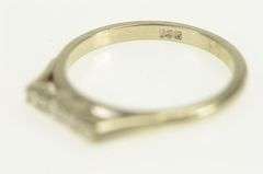 14K White Gold 0.10 Ctw Diamond Squared Wedding Band Ring