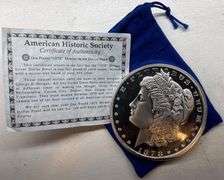 1879 Morgan Dollar One Pound Copper Silver Plated Coin