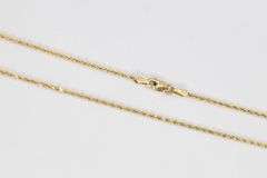 14k Yellow Gold Solid Diamond-Cut Rope Link Chain 1.6mm Necklace 16"