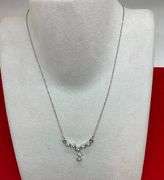 BEAUTIFUL 14KT SOLID WHITE GOLD AND DIAMOND PENDANT NECKLACE- CERTIFIED!