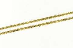 14K Yellow Gold 2.5mm Thick Rope Woven Vintage Chain Necklace