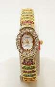 Ladies Geneva & Gemstone Watch, 18kt Yellow Gold Plated