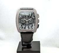 Men’s Chronograph limited edition with 188 natural diamonds Leather Strap Officina Del Tempo Italy