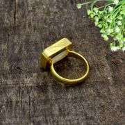 Beautiful 18K Gold Plate Simulated Moonstone Ring
