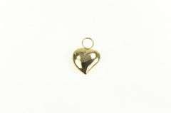 14K Yellow Gold Diamond Cut Puffy Heart Vintage Charm/Pendant