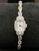 HAMILTON LADIES VINTAGE ART-DECO PLATINUM ANTIQUE DIAMOND WATCH