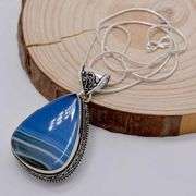 37.5 cts Blue Botswana Agate Pendant