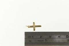 14K Yellow Gold Cross Diamond Christian Faith Symbol Charm/Pendant