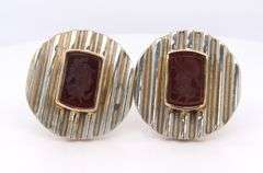 Silver and Gold Intaglio Earrings