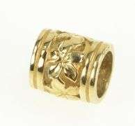 Sterling Silver Plumeria Flower Pattern Slide Bead Charm/Pendant