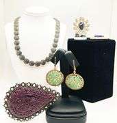 1 NECKLACE, 1 RING, 2 PENDANTS, 1 EARRING