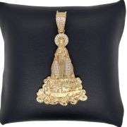 14K YELLOW GOLD SPARKLING RELIGION CHARM  NECKLACE