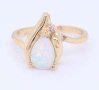 Opal and Diamond Ring with Opal and Tanzanite Earrings