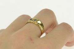 14K Yellow Gold Blue Topaz Sapphire Inset Vintage Statement Ring