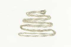 14K White Gold 2.0mm Singapore Spiral Twist Link Chain Necklace