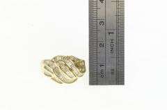 14K Yellow Gold 1.20 Ctw Baguette Diamond Wavy Statement Ring