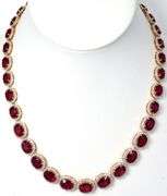 STUNNING 65+ CARAT NATURAL RUBY & DIAMOND NECKLACE
