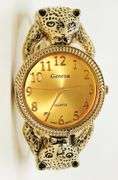 18kt GP Leopard Geneva Bangle Watch
