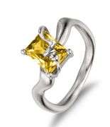 "AURORA" SILVER SKY CITRIN RING