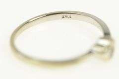 10K White Gold Diamond Heart Love Solitaire Promise Classic Ring