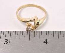 Unique Diamond Ring In 14K Yellow Gold