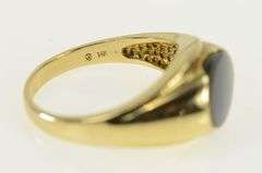 14K Yellow Gold Oval Ammolite Triplet Vintage Men's Retro Ring