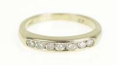 14K White Gold 0.21 Ctw Diamond Vintage Wedding Band Ring