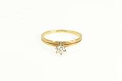 14K Yellow Gold Vintage Diamond Solitaire Classic Promise Ring