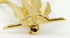 Exceptional Vintage 14K Cat Pin with Topaz Eyes