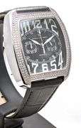 Men’s Chronograph limited edition with 188 natural diamonds Leather Strap Officina Del Tempo Italy