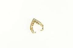 14K Yellow Gold Chevron Diamond Curved Open Design Slide Pendant