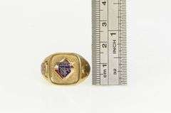 10K Yellow Gold Knights of Columbus Enamel Men's Signet Ring