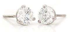 1.04ctw Round Diamond Solitaire Stud Earrings in 14K