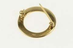 14K Yellow Gold Ornate Circle Round Vintage Classic Pin/Brooch