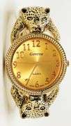 18kt GP Leopard Geneva Bangle Watch